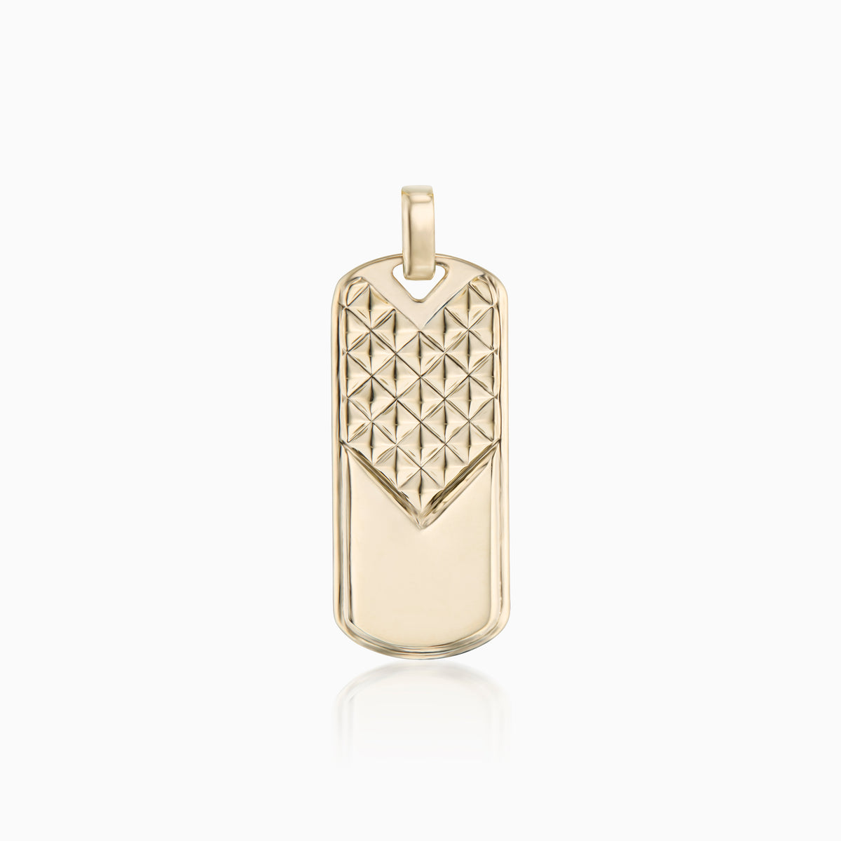 men's apex tag 18k gold front