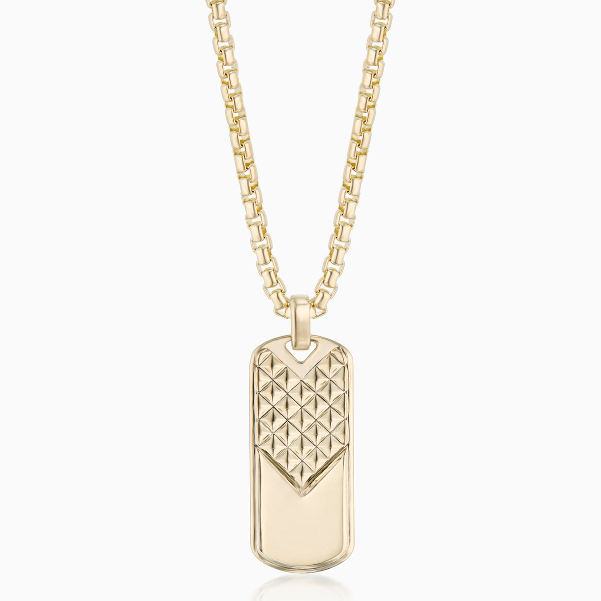 men's apex tag 18k gold on chain