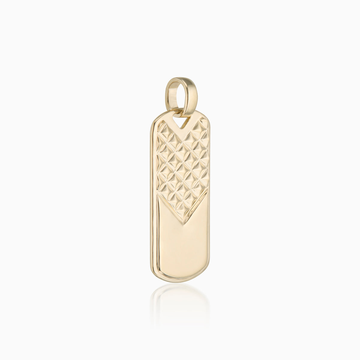 men's apex tag 18k gold side