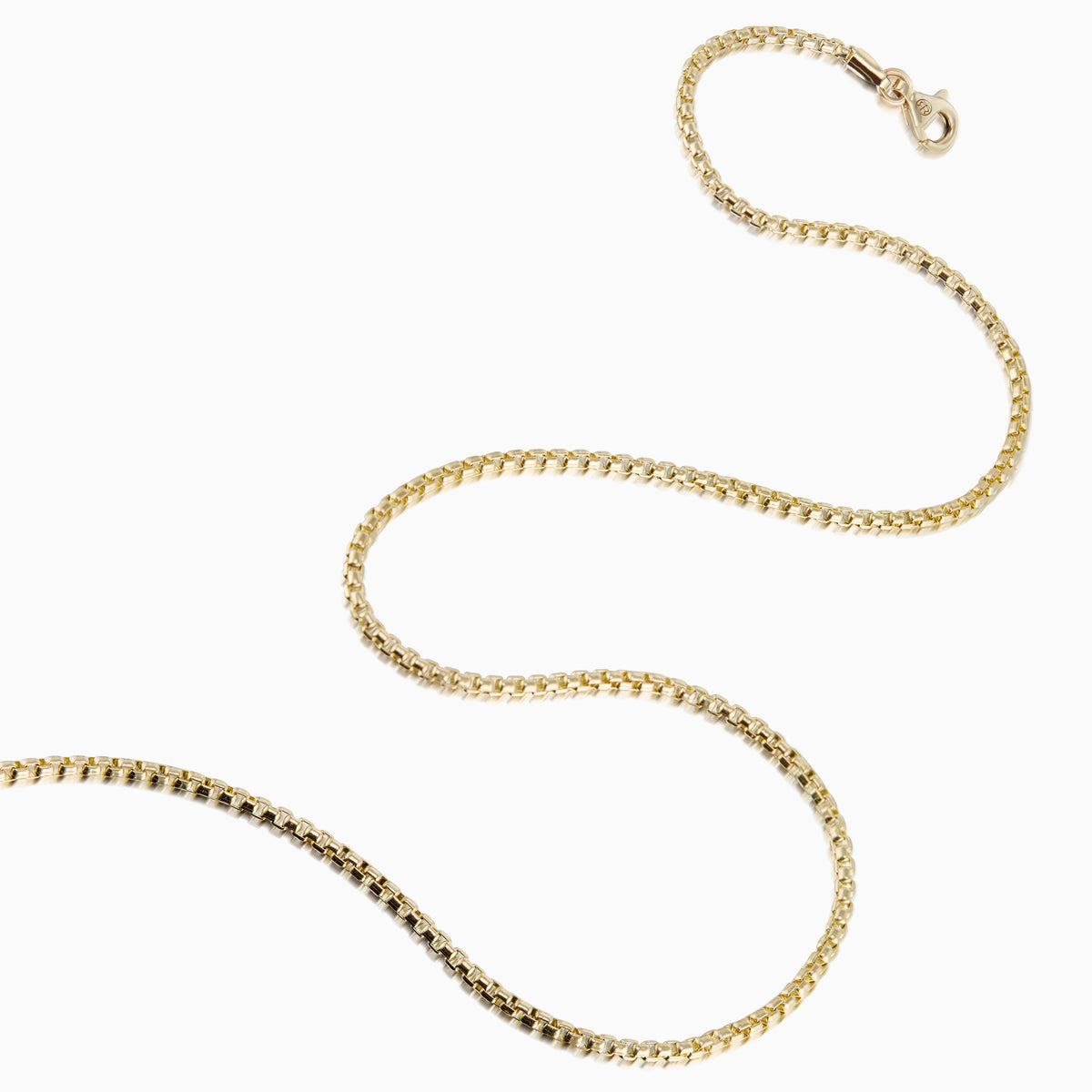 men's lattice box chain 18k gold curve