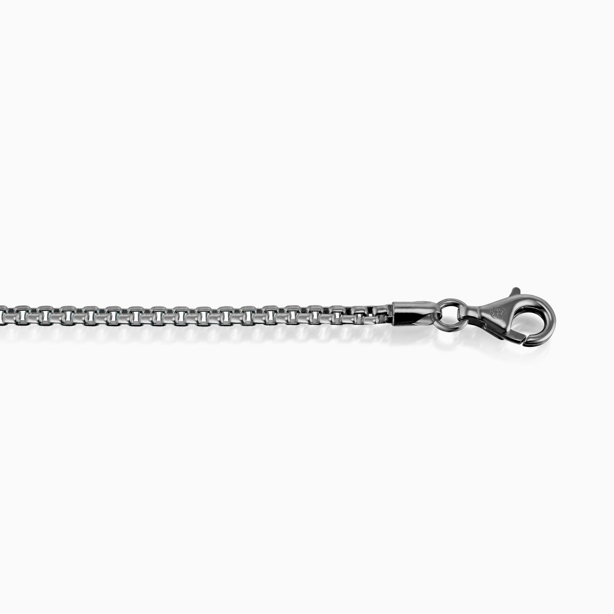 men's lattice box chain blackened sterling clasp