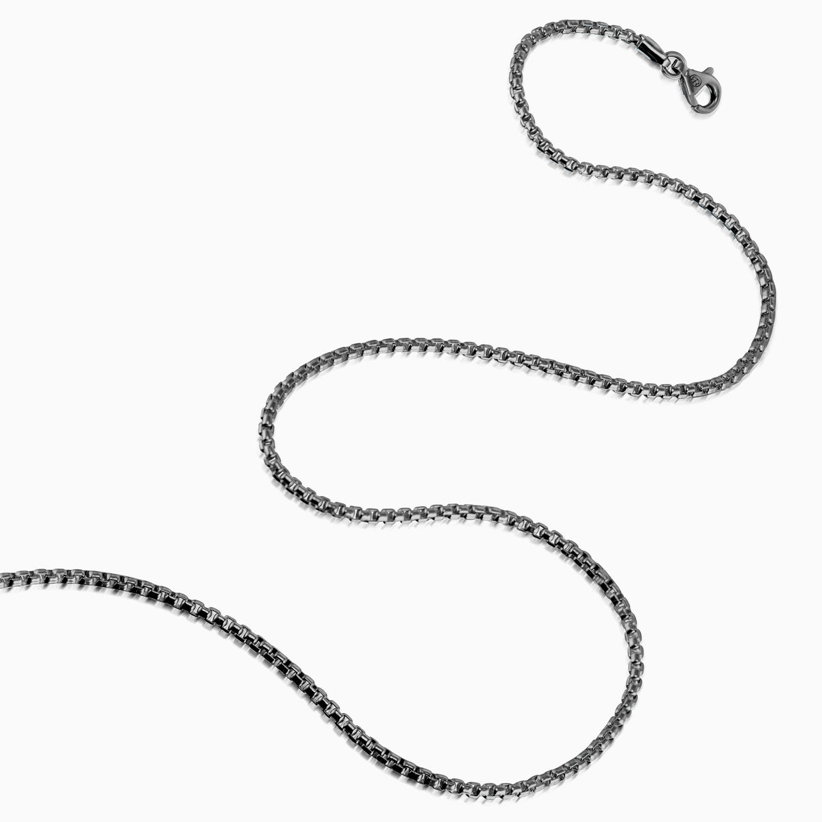 men's lattice box chain blackened sterling curve