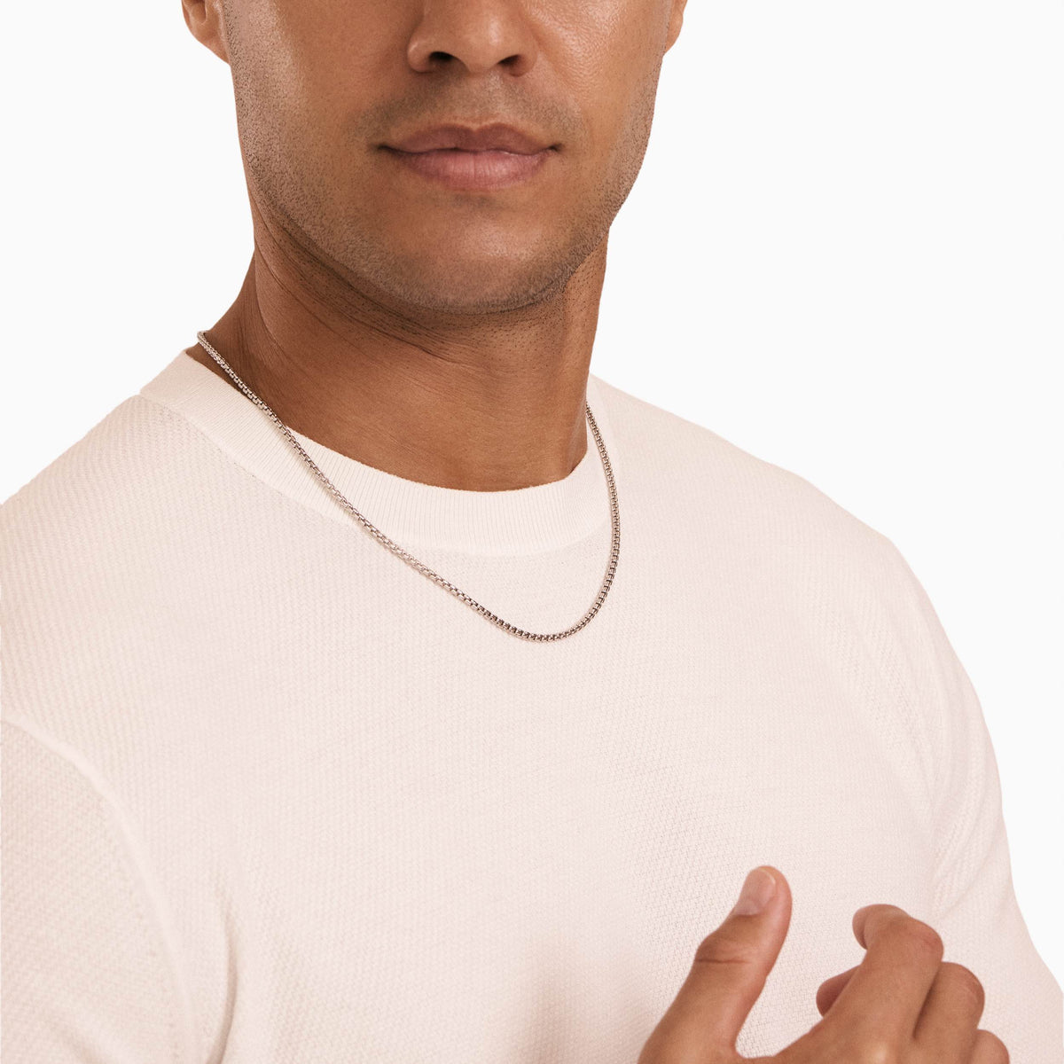 men's lattice box chain sterling silver model