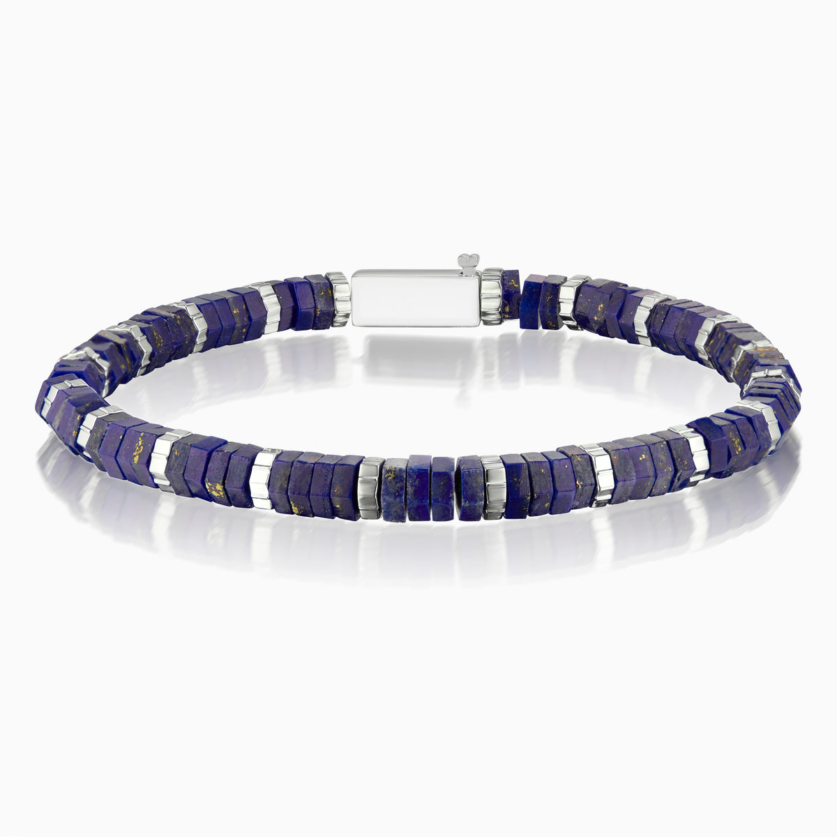 men's pascal bead bracelet sterling silver front