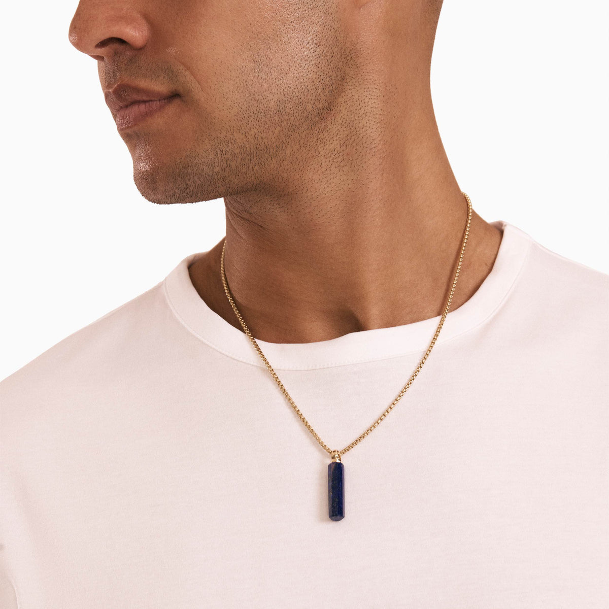 men's pascal cylinder blue lapis lazuli 18k gold model