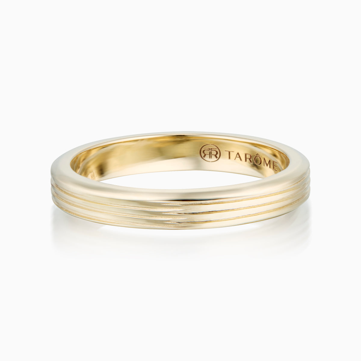men's spire band ring 18k gold front