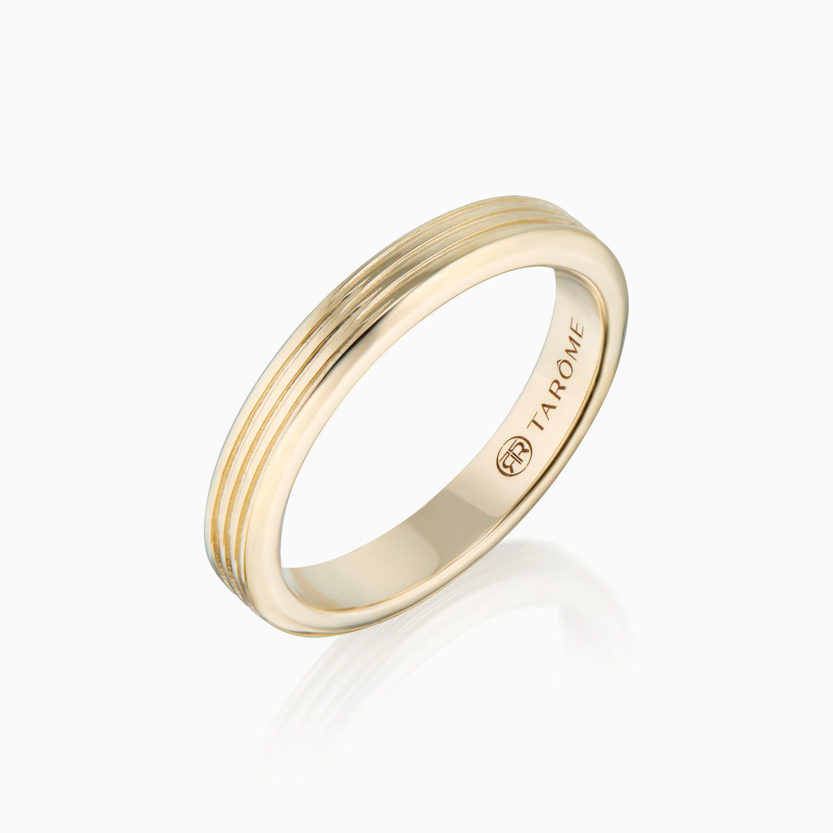 men's spire band ring 18k gold side