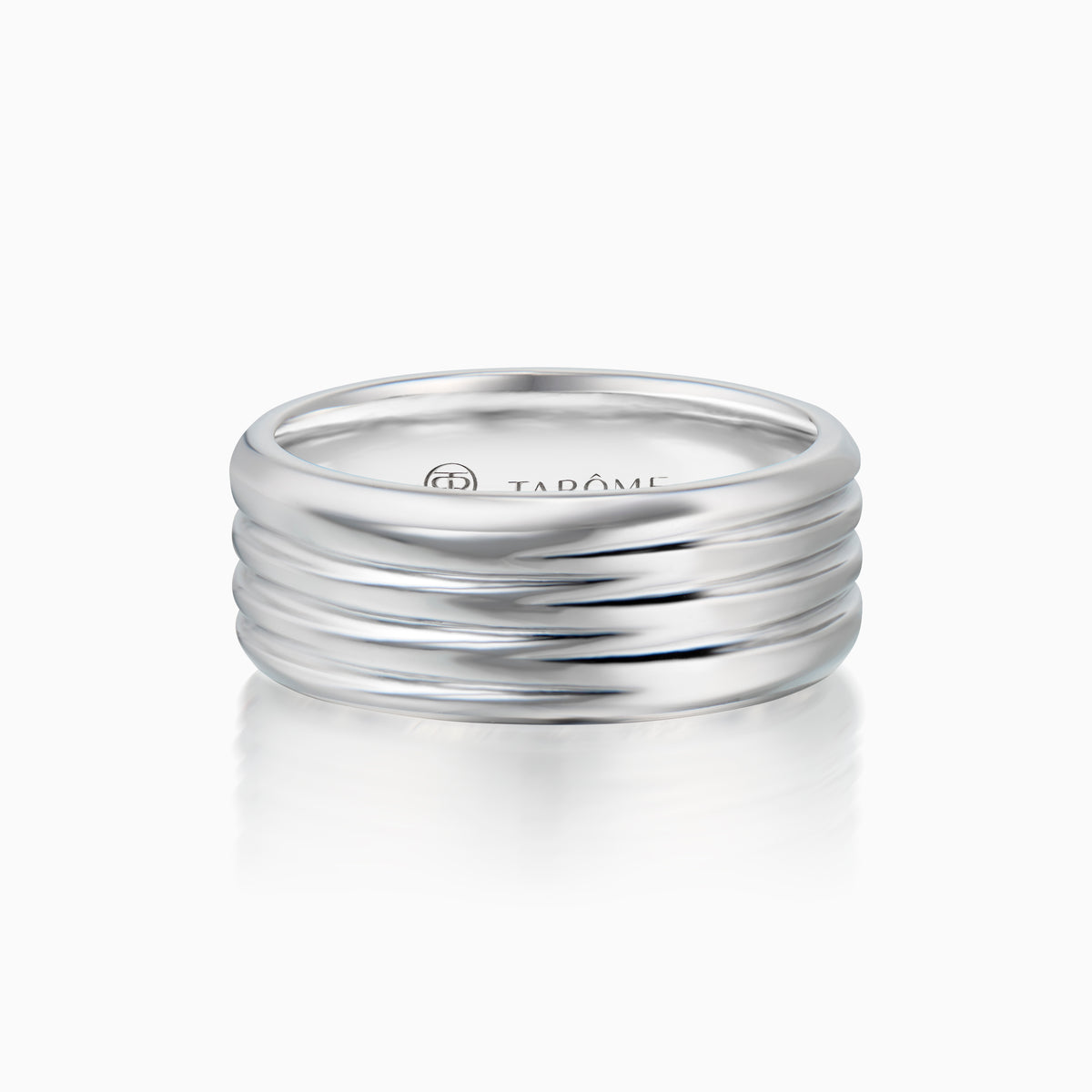 men's spire band ring sterling silver front