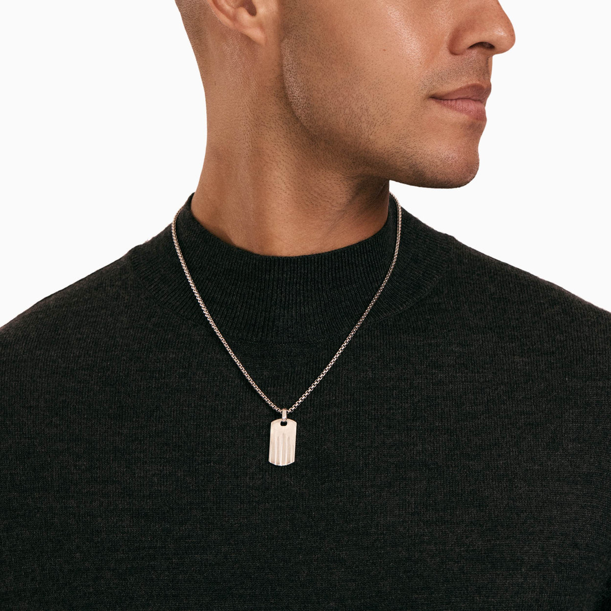 men's spire tag sterling silver model
