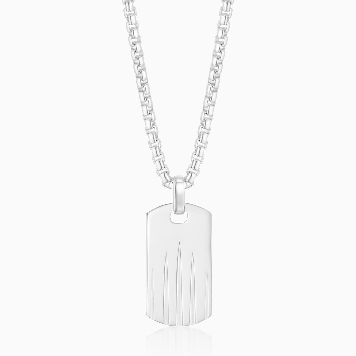 men's spire tag sterling silver on chain