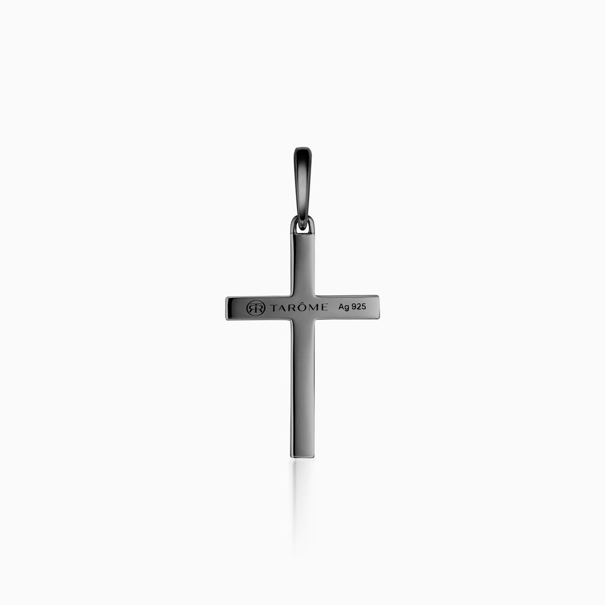 men's verity cross pendant blackened sterling back