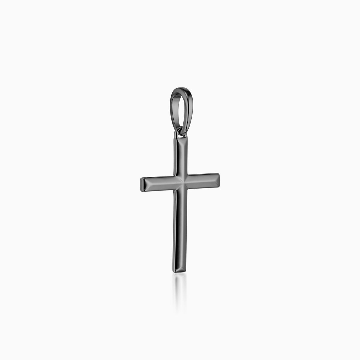 men's verity cross pendant blackened sterling side