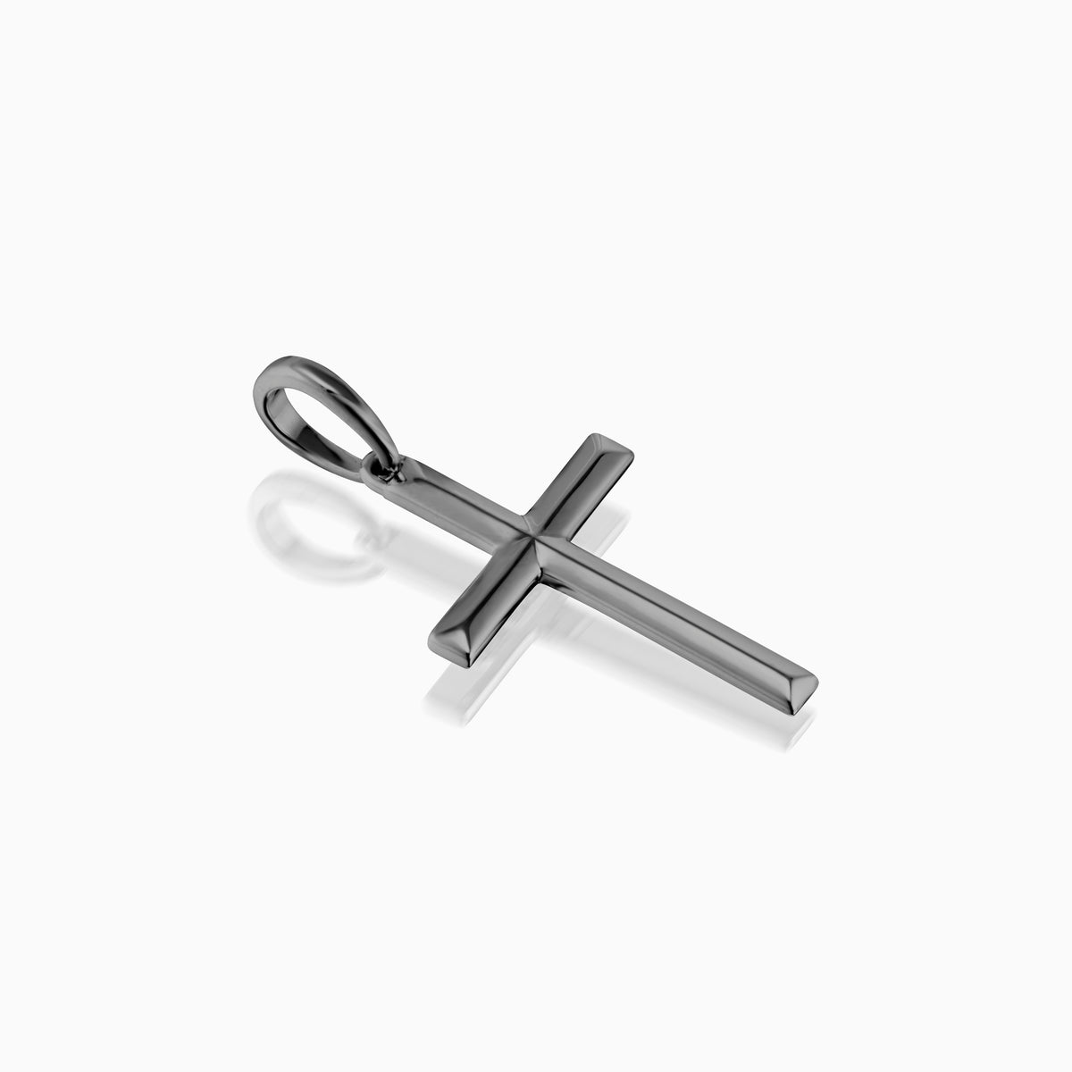 men's verity cross pendant blackened sterling top