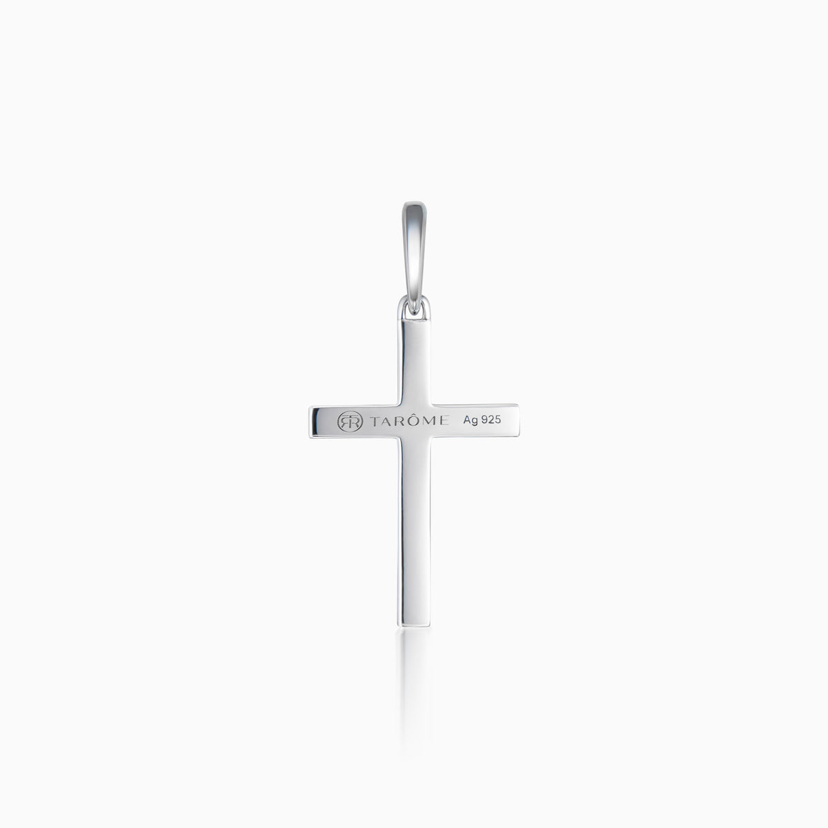 men's verity cross pendant sterling silver back