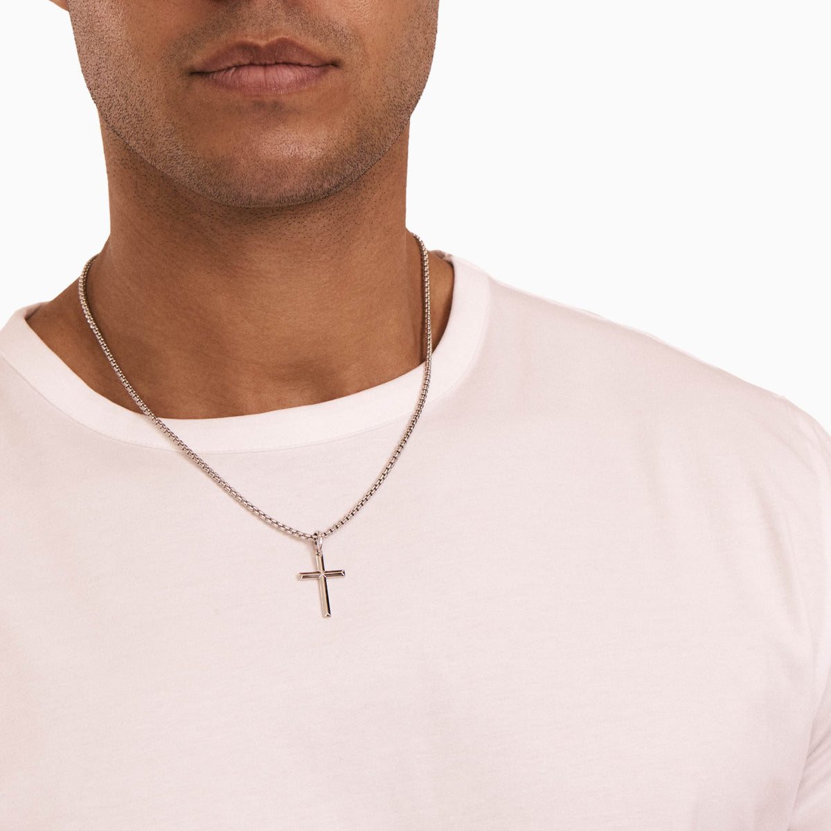 men's verity cross pendant sterling silver model
