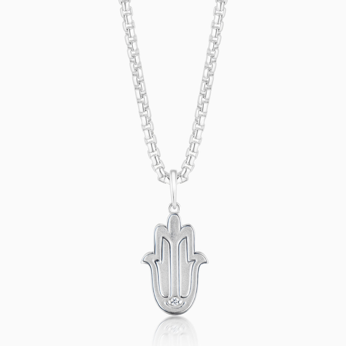 men's verity hamsa pendant sterling silver on chain