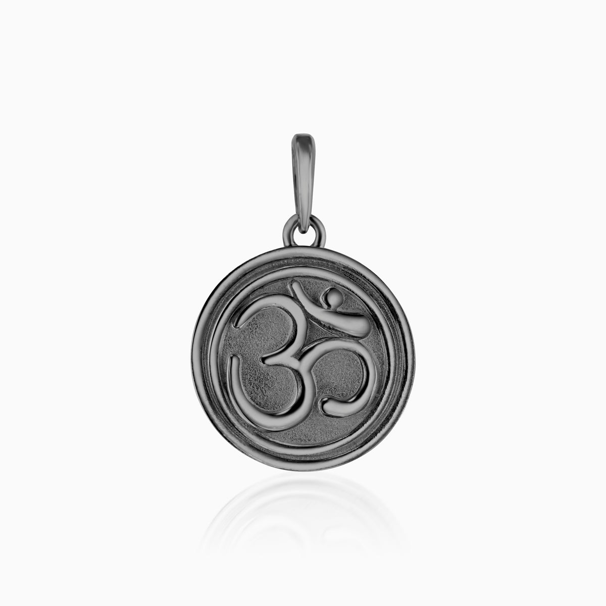 men's verity om pendant blackened sterling front