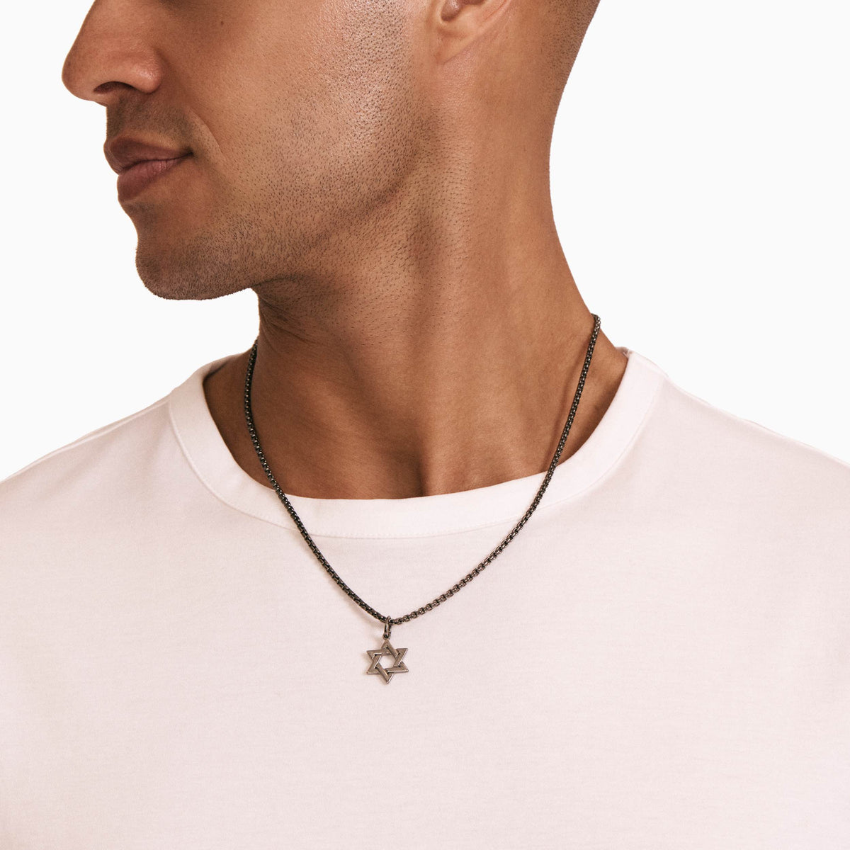 men's verity star of david blackened sterling model