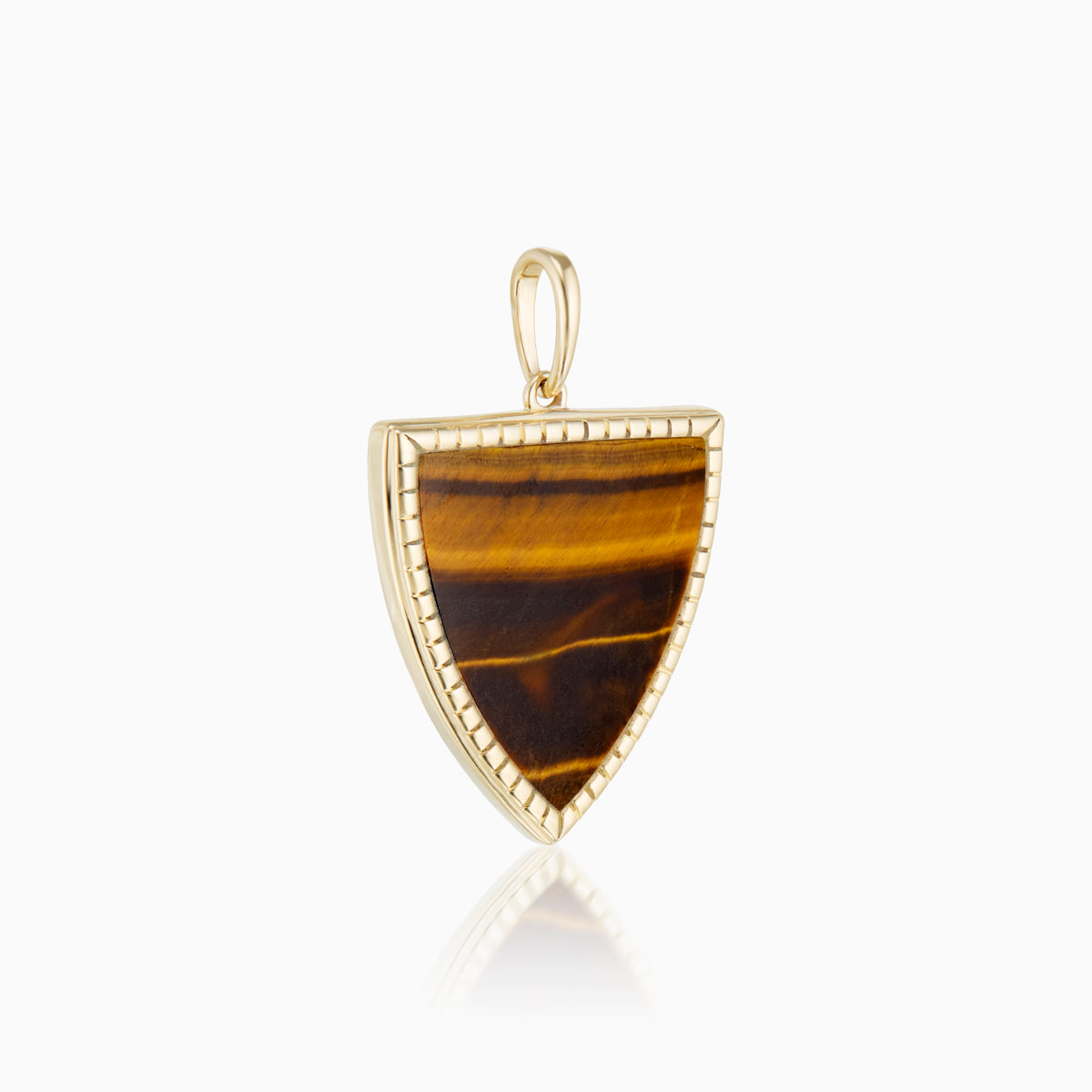 men's virtus armor pendant tigers eye 18k gold side