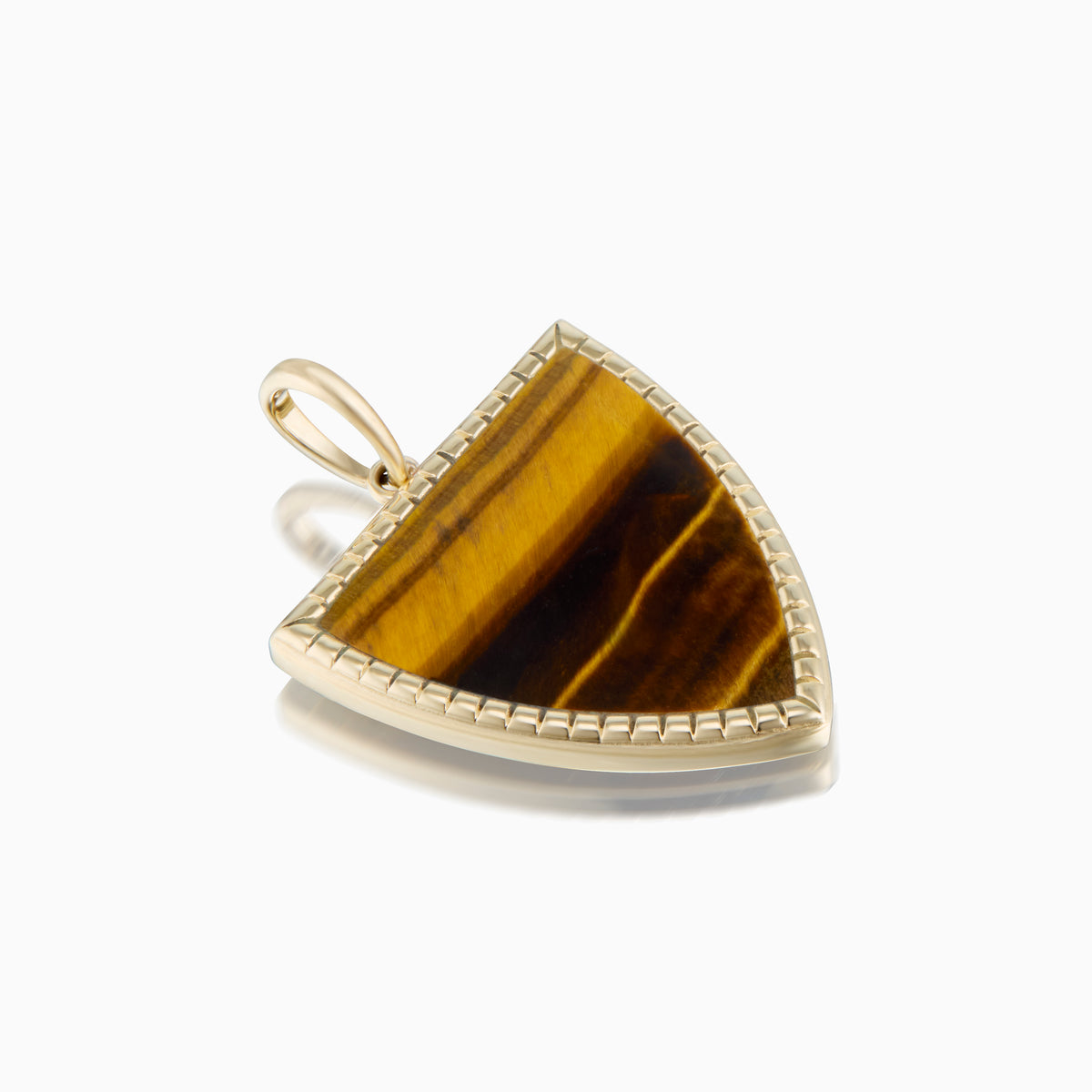 men's virtus armor pendant tigers eye 18k gold top