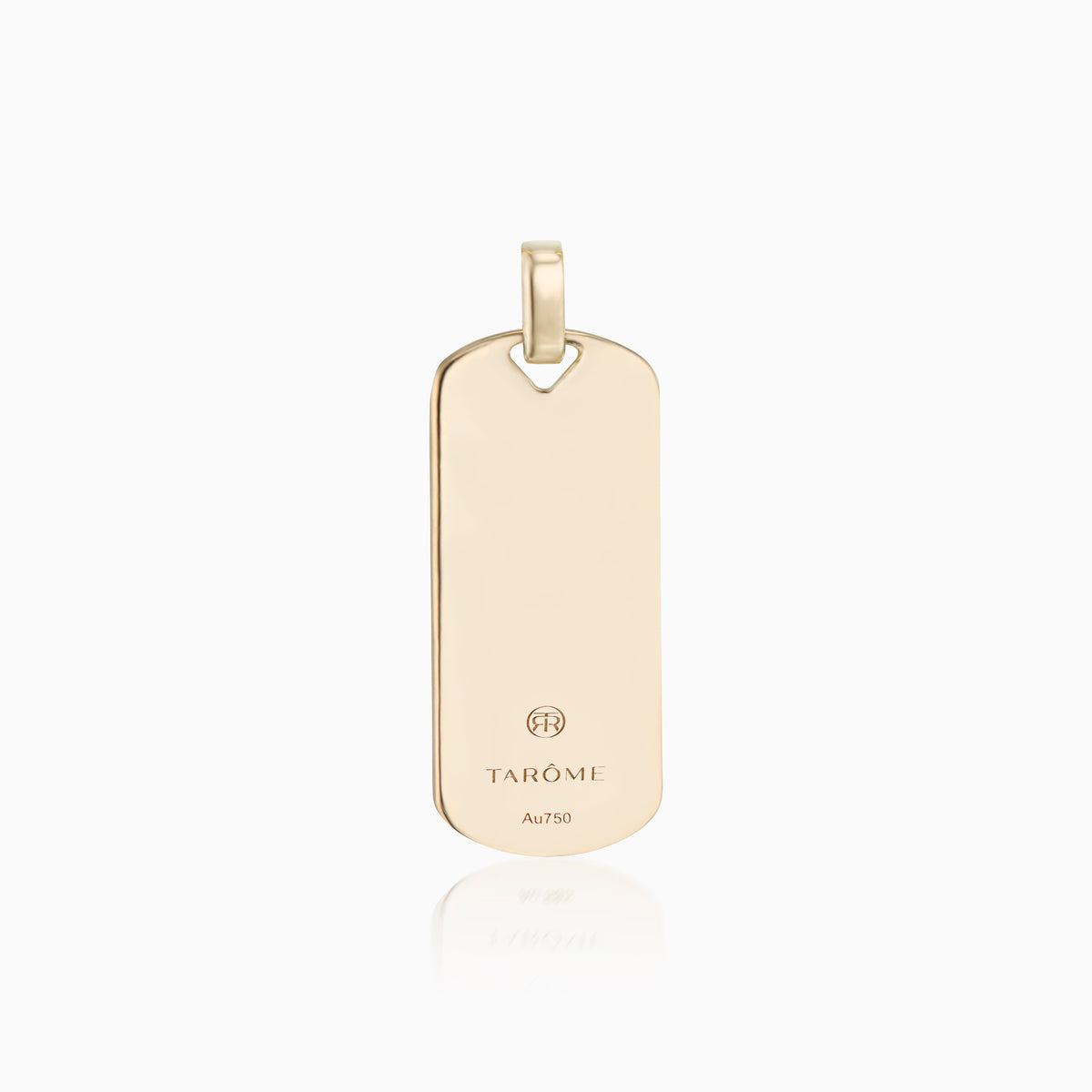 men's apex tag 18k gold back