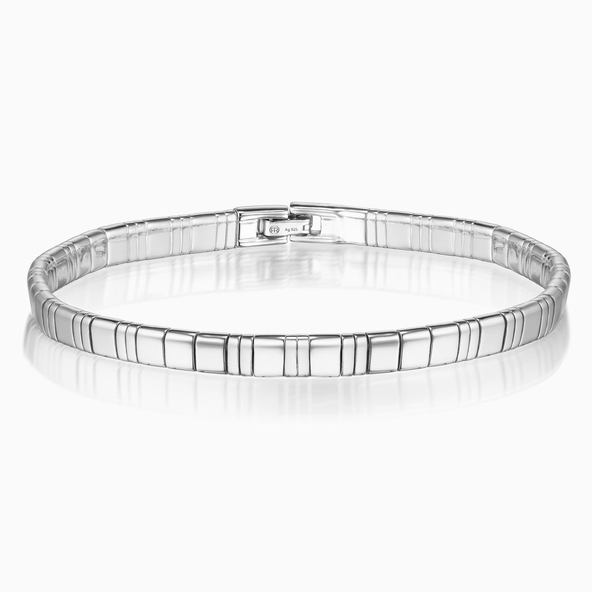 men's gravitas link bracelet sterling silver front