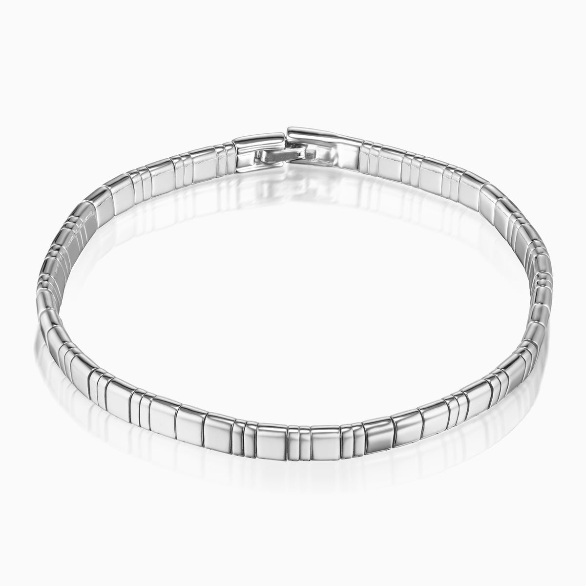 men's gravitas link bracelet sterling silver side