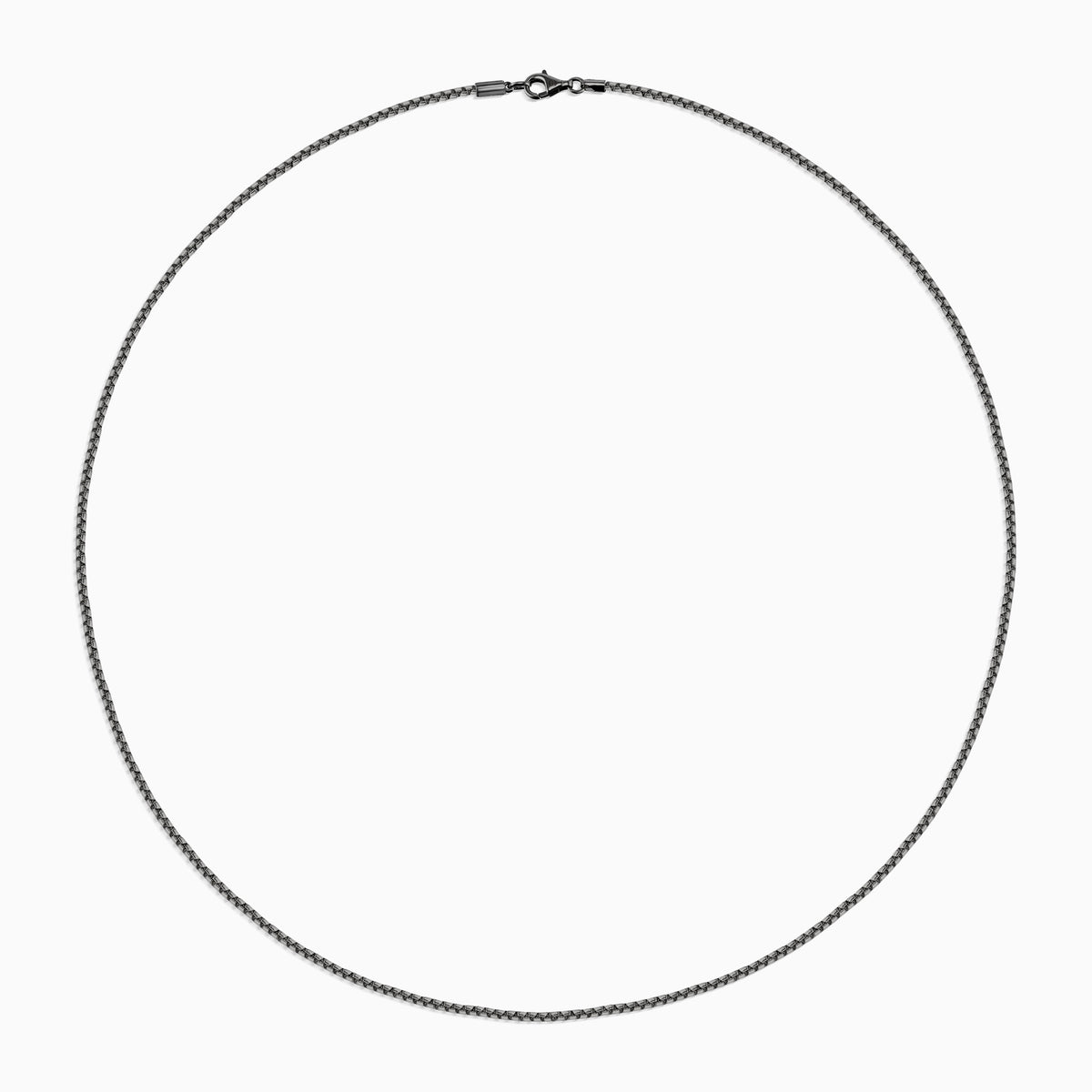 men's lattice box chain blackened sterling top