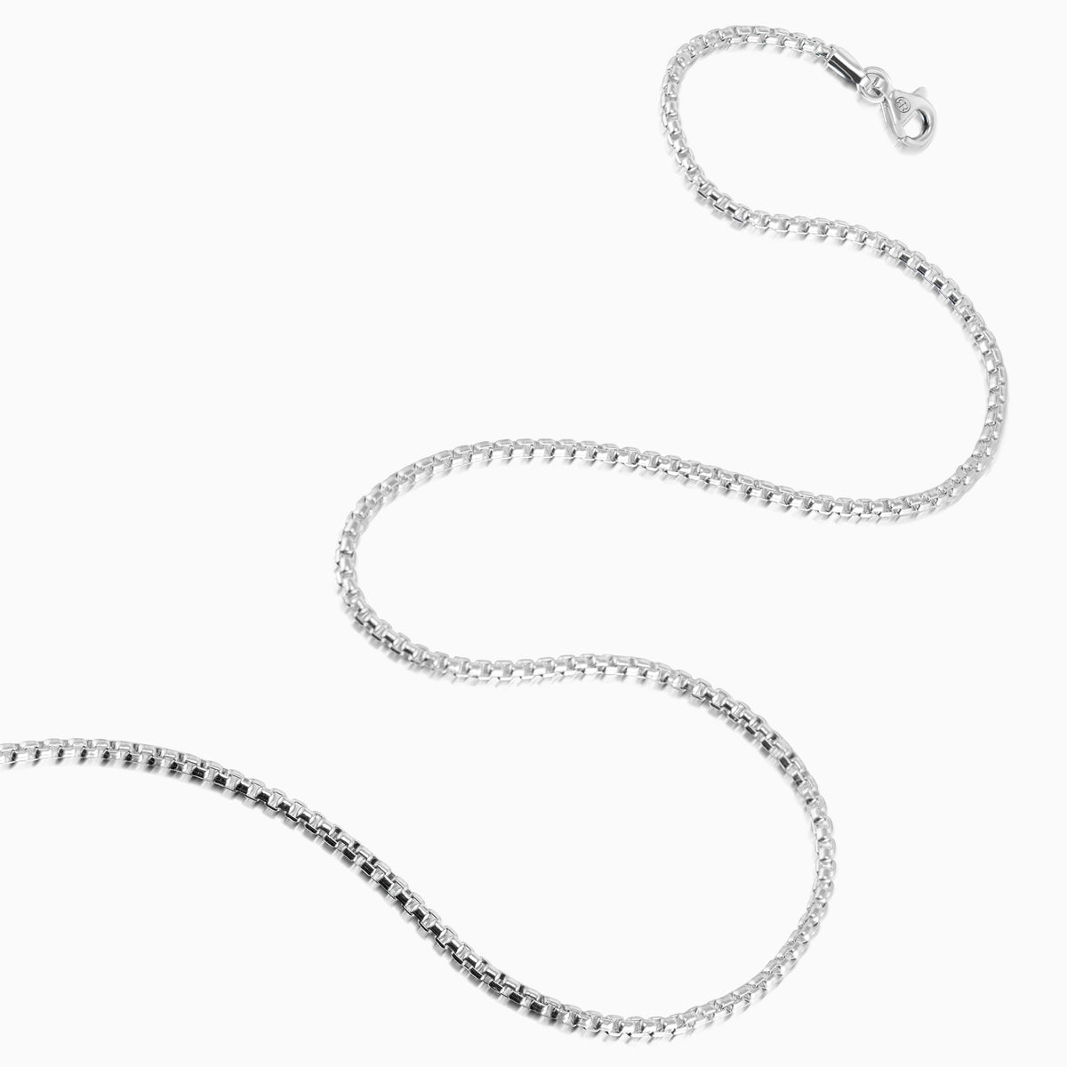 men's lattice box chain sterling silver curve