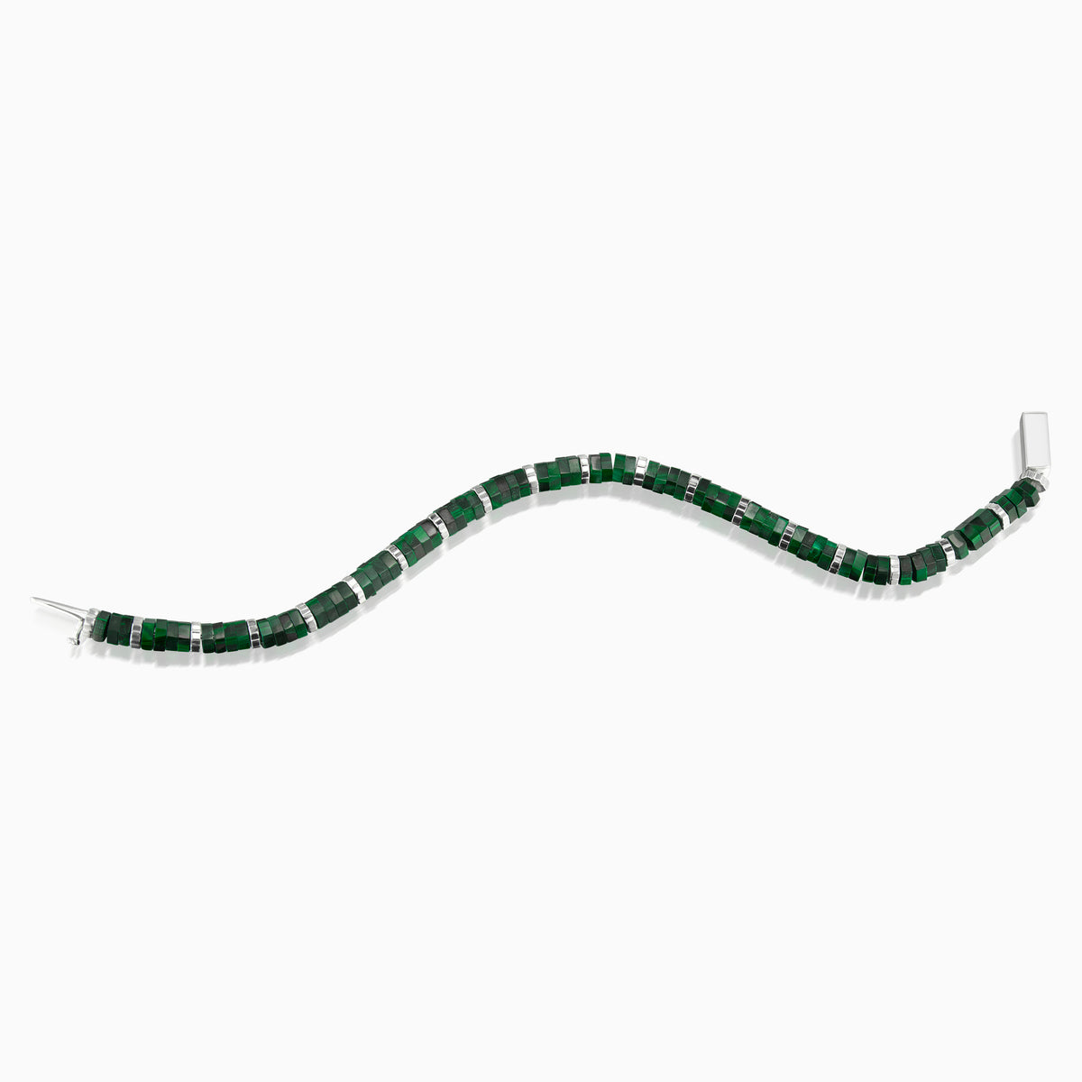 men's nile bead bracelet sterling silver curve