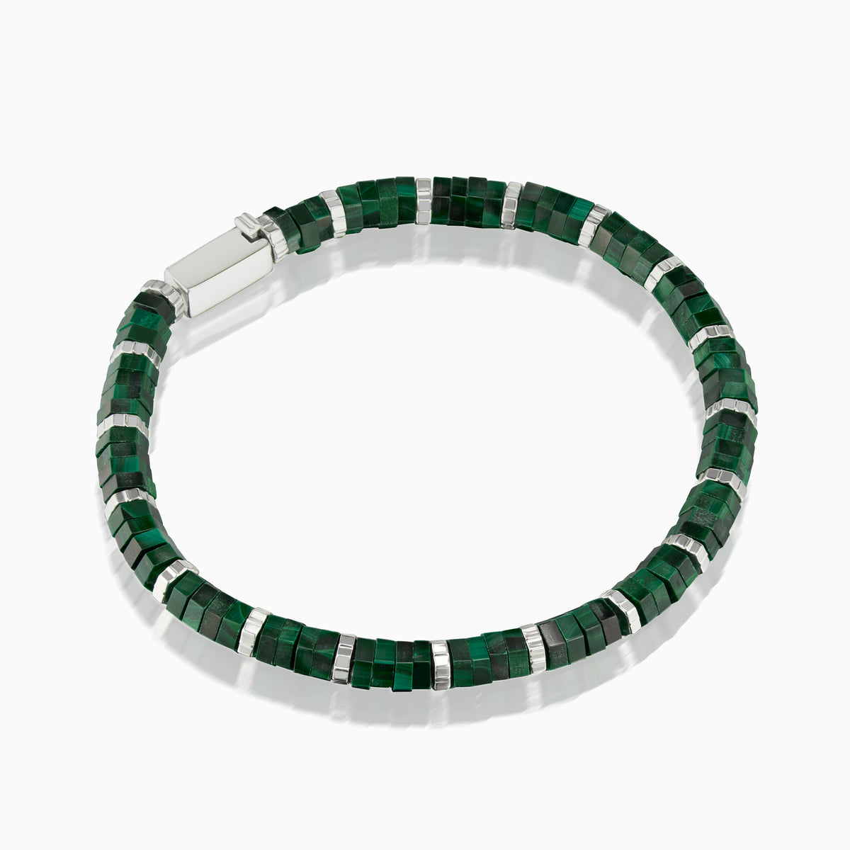 men's nile bead bracelet sterling silver side