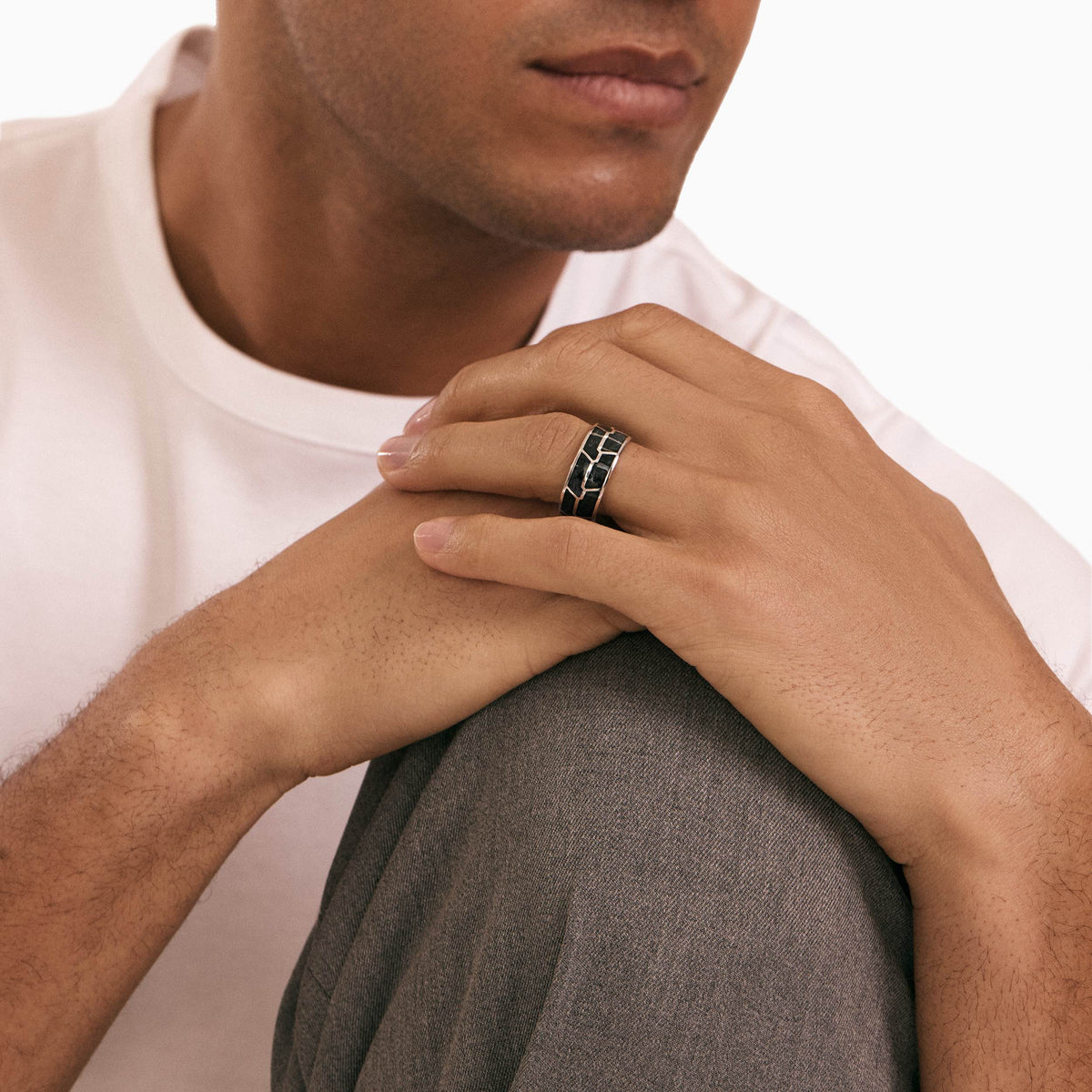 men's parsec band ring sterling silver model
