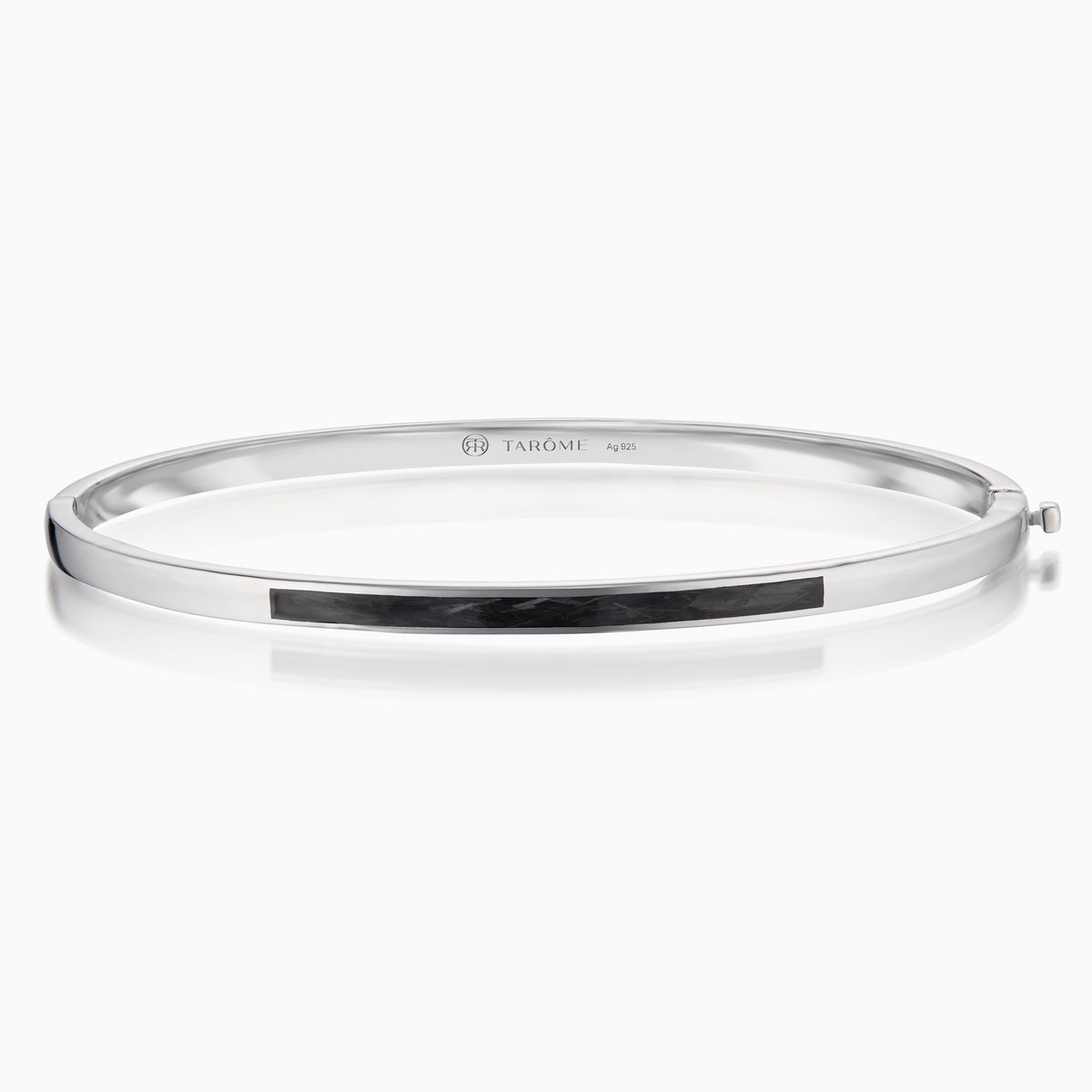 men's parsec bangle bracelet sterling silver front