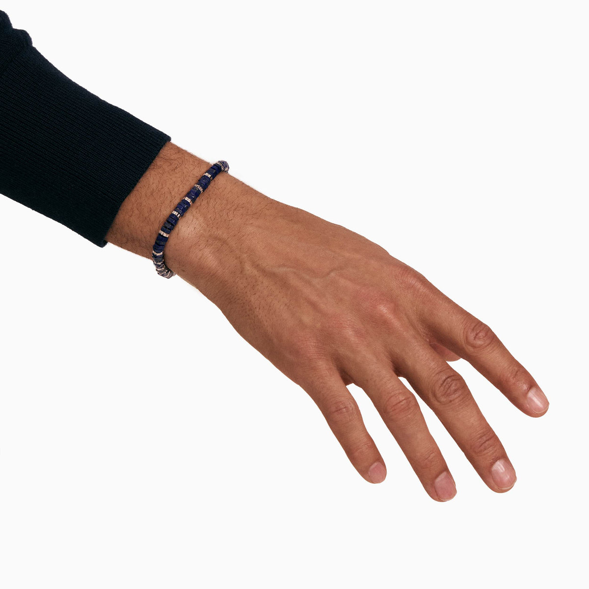 men's pascal bead bracelet sterling silver model