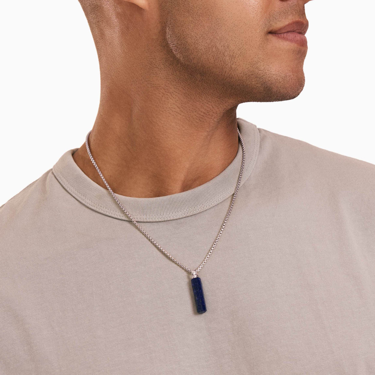 men's pascal cylinder blue lapis lazuli sterling silver model