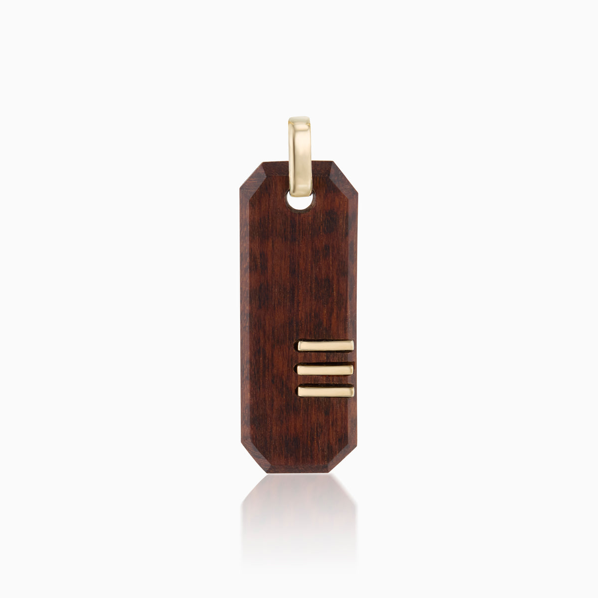 men's taiga octagonal tag 18k gold front