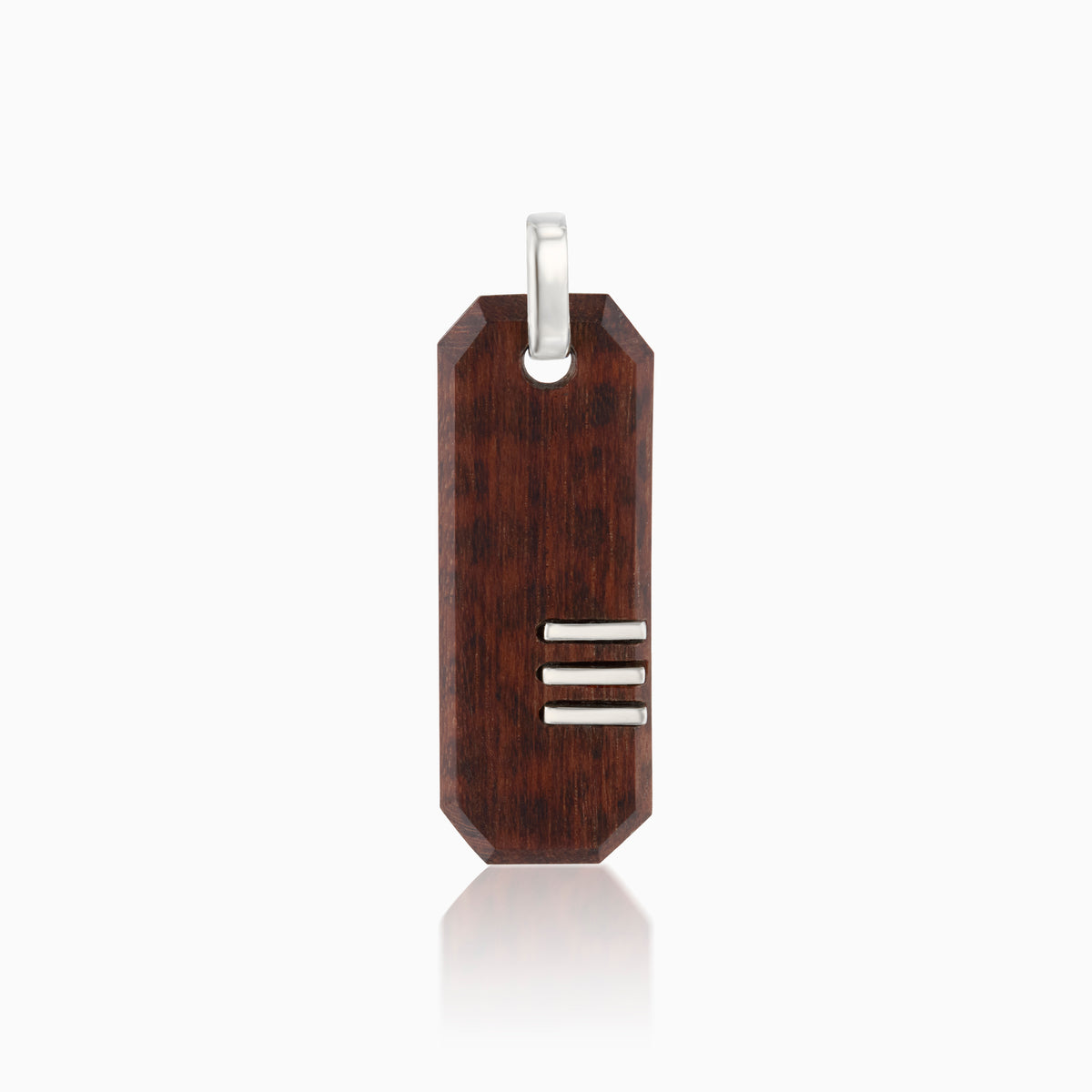 men's taiga octagonal tag sterling silver front