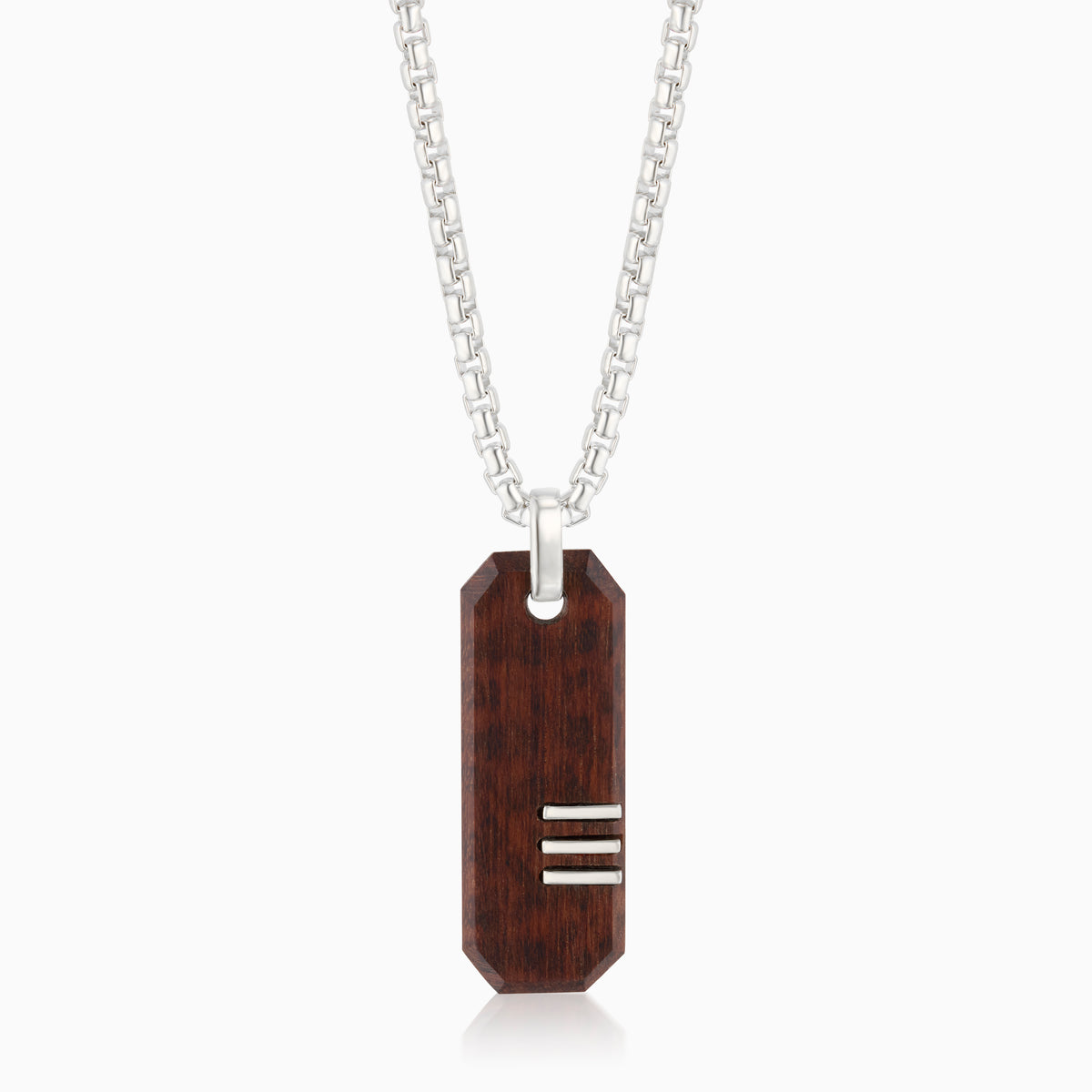 men's taiga octagonal tag sterling silver on chain