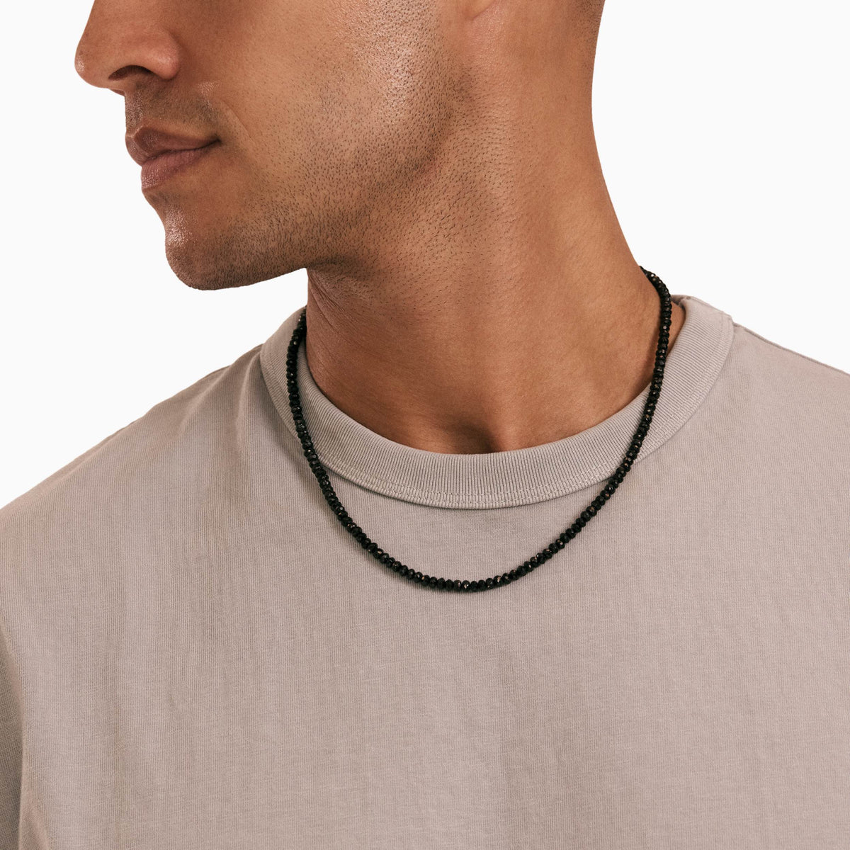 men's valor faceted black onyx necklace sterling silver model