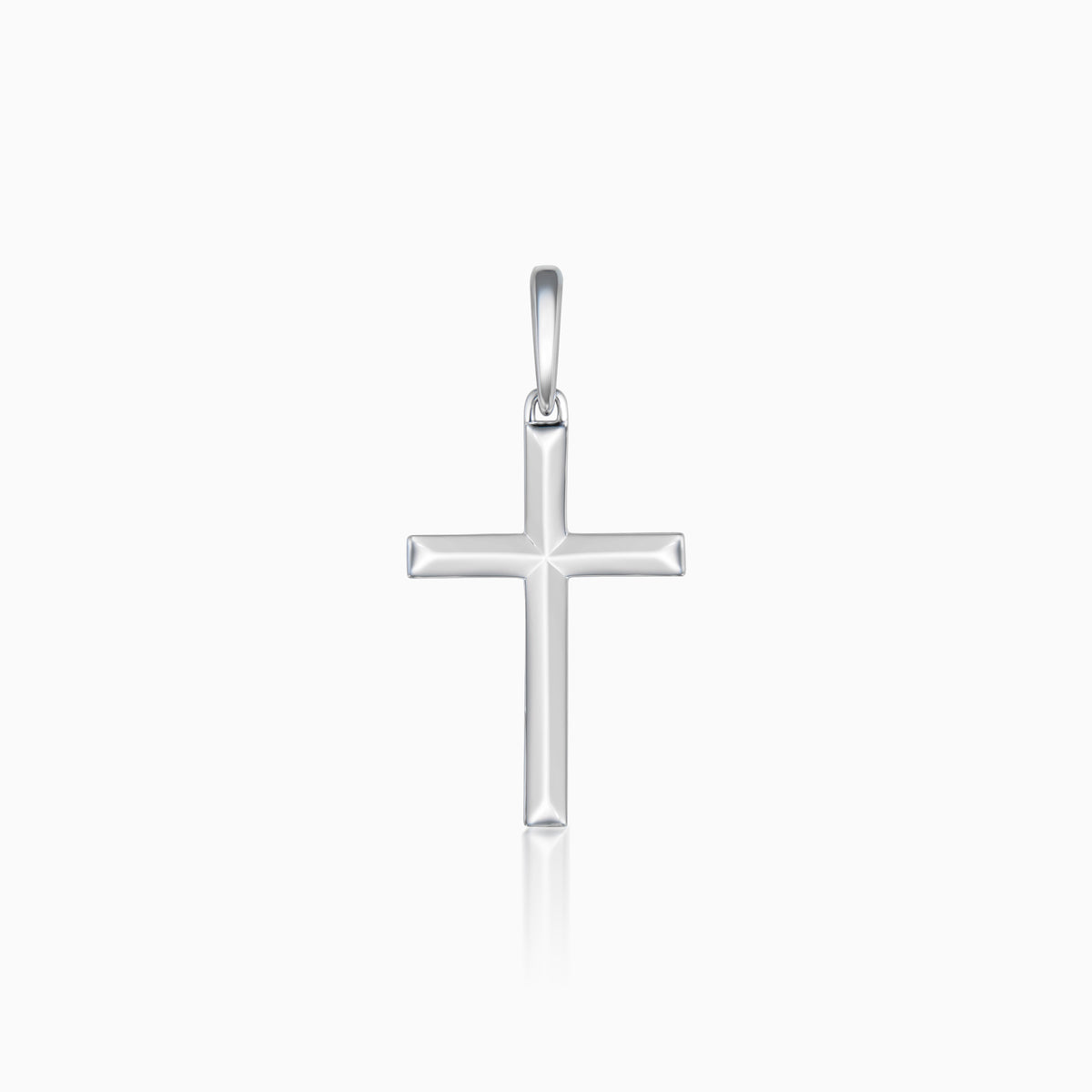 men's verity cross pendant sterling silver front