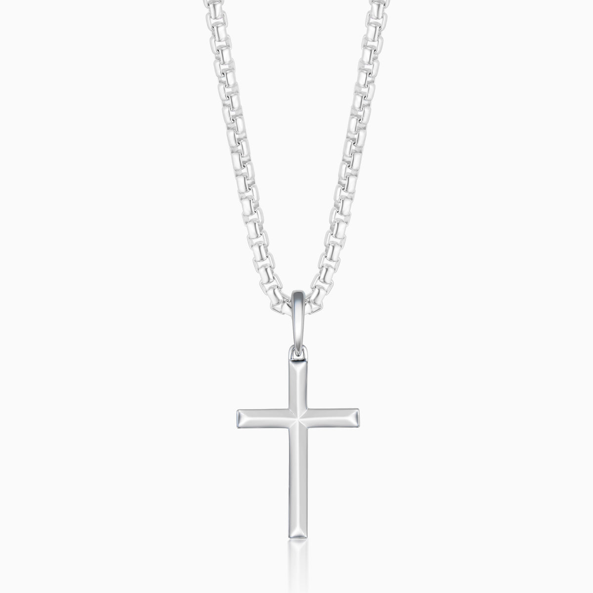 men's verity cross pendant sterling silver on chain