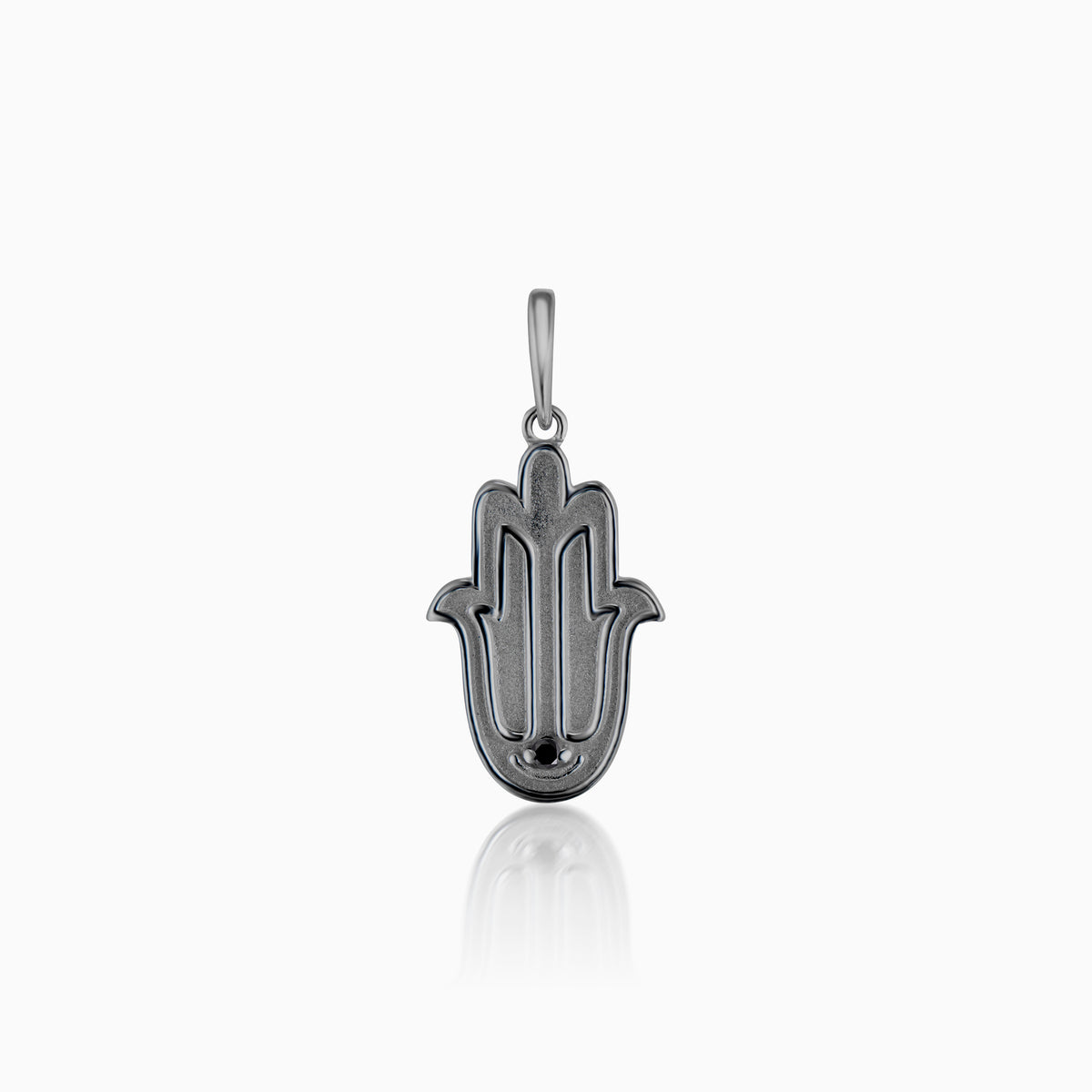men's verity hamsa pendant blackened sterling front