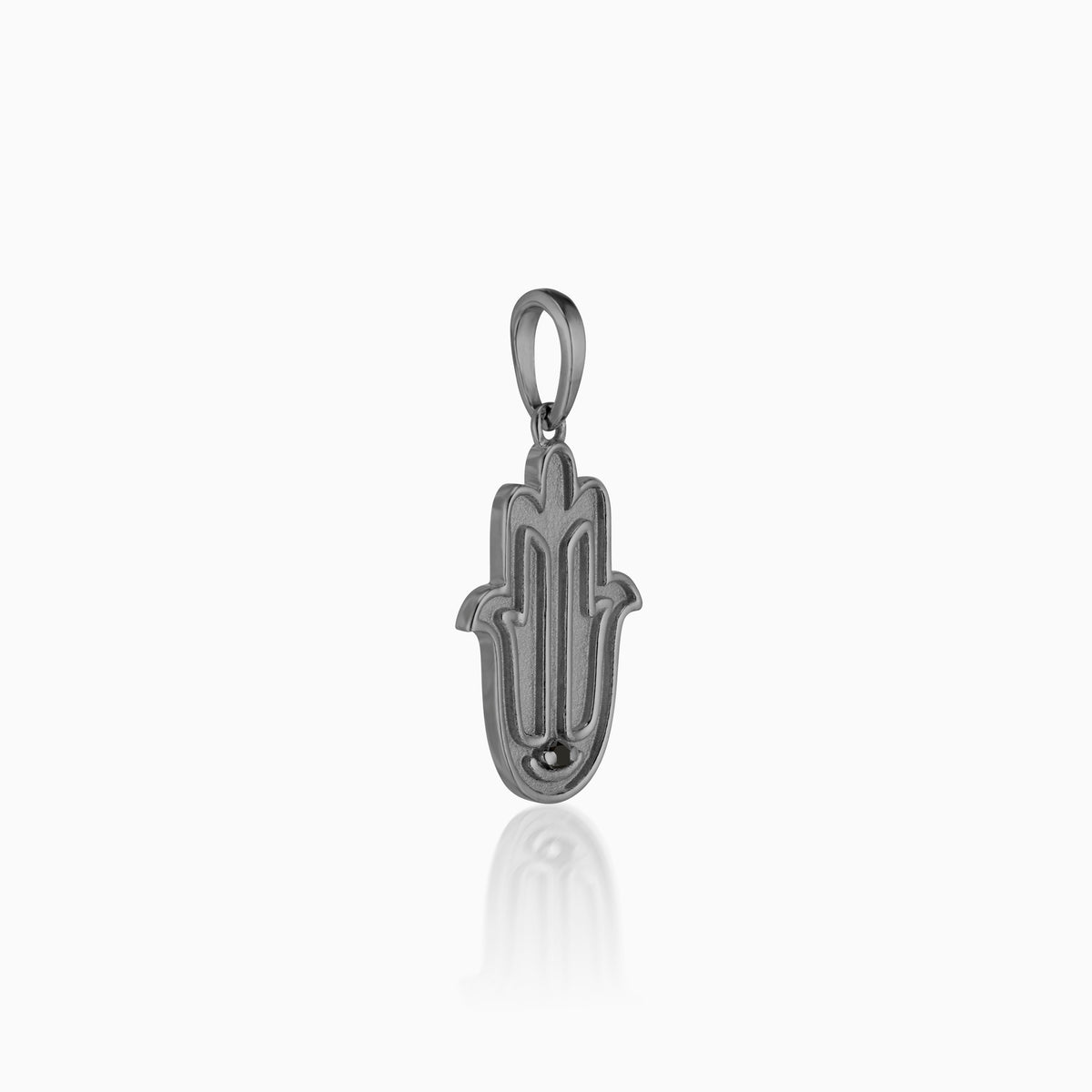 men's verity hamsa pendant blackened sterling side