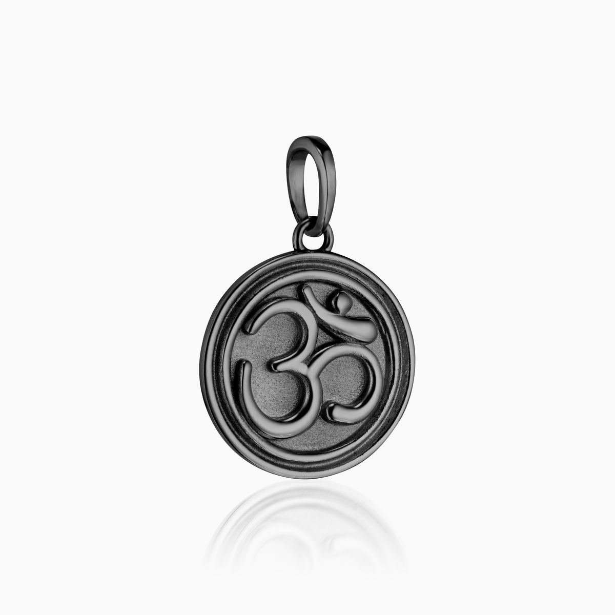 men's verity om pendant blackened sterling side
