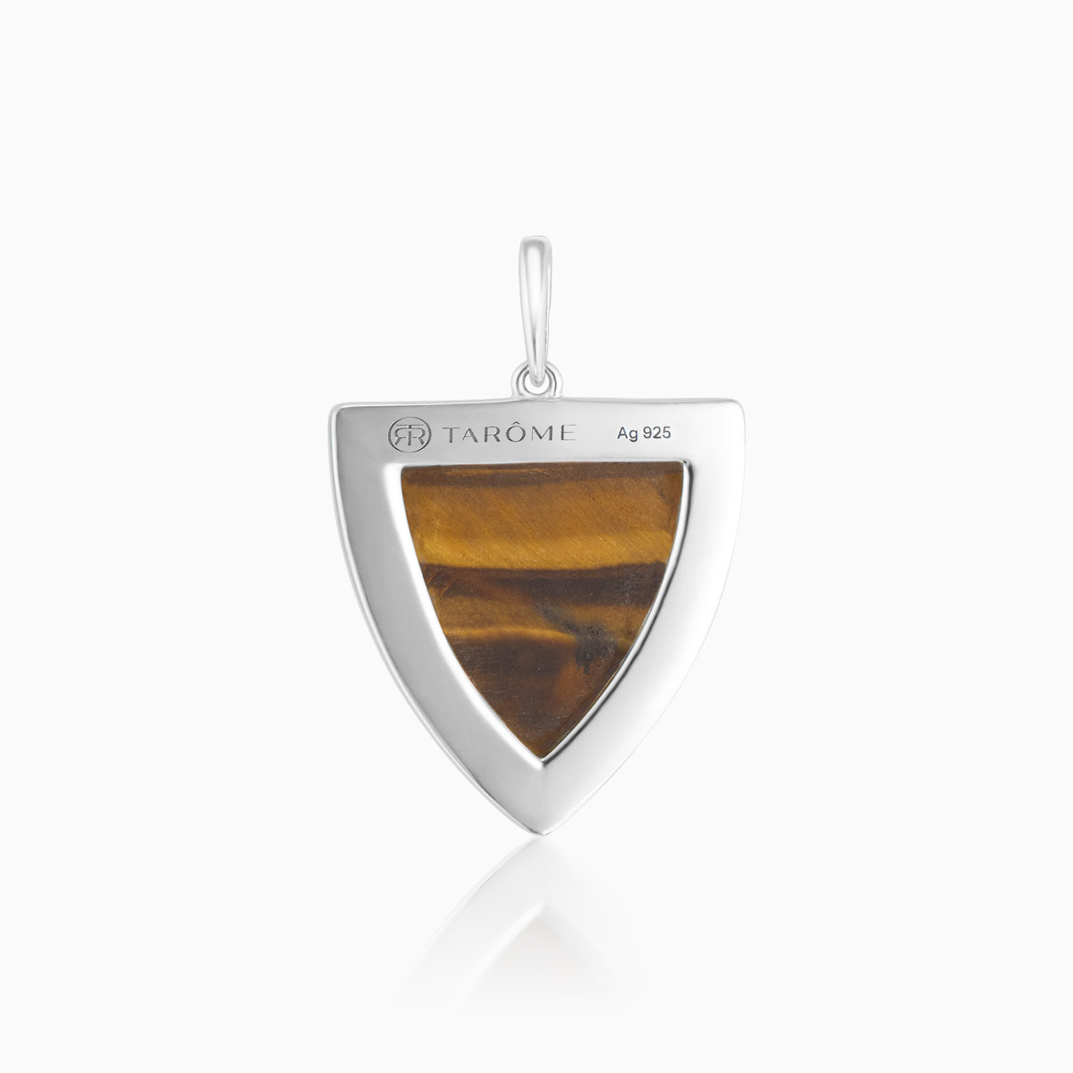 men's virtus armor pendant tigers eye sterling silver back