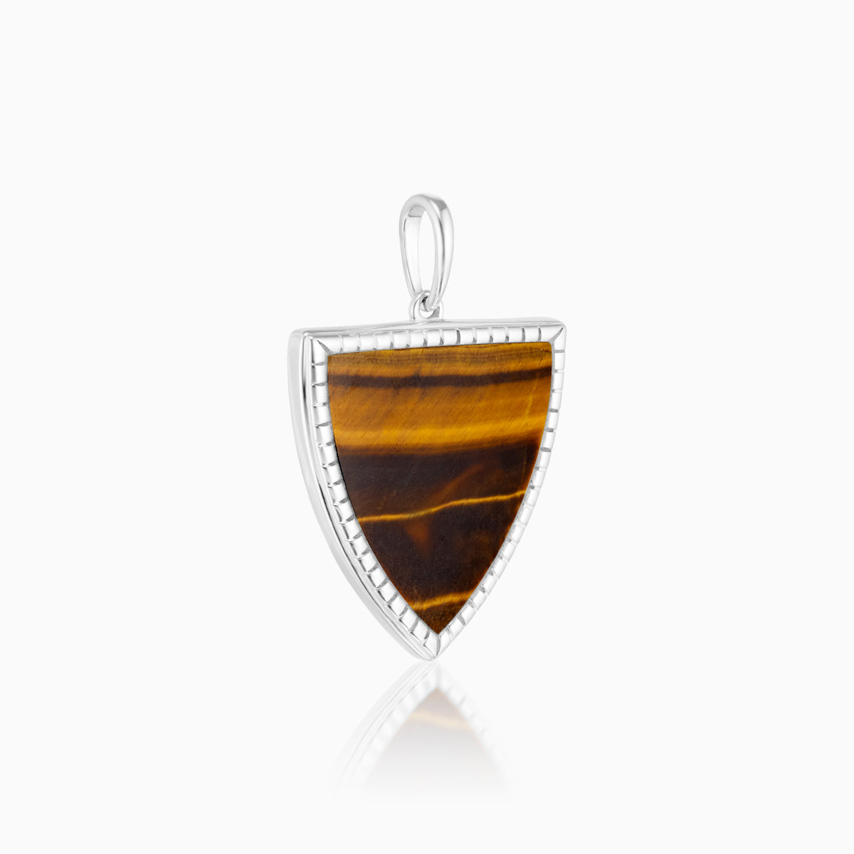 men's virtus armor pendant tigers eye sterling silver side