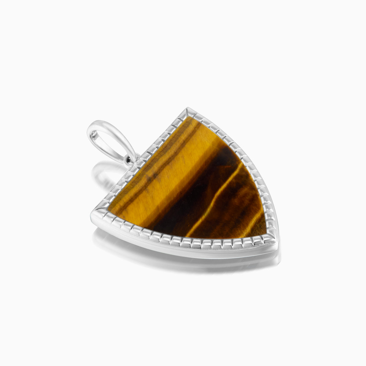 men's virtus armor pendant tigers eye sterling silver top