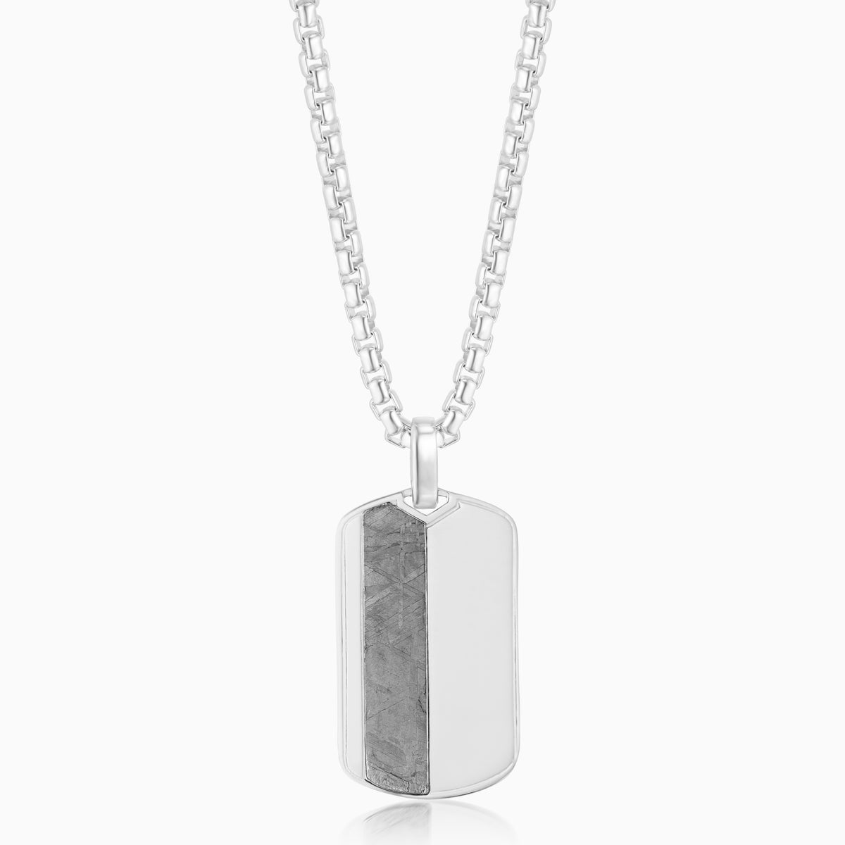 men's voyager tag sterling silver on chain