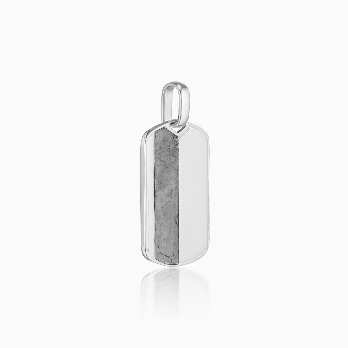 men's voyager tag sterling silver side